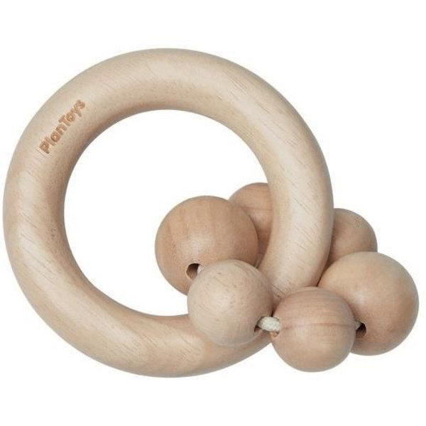 Träpärlskallra - PLANLEKSAKER - Skallra - Baby - Blandat - Trä Beige och vit