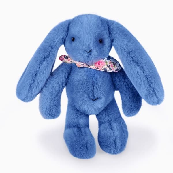 Doudou och Kompani - Kramdjur Kanin Fleurette blå 25 cm Blå