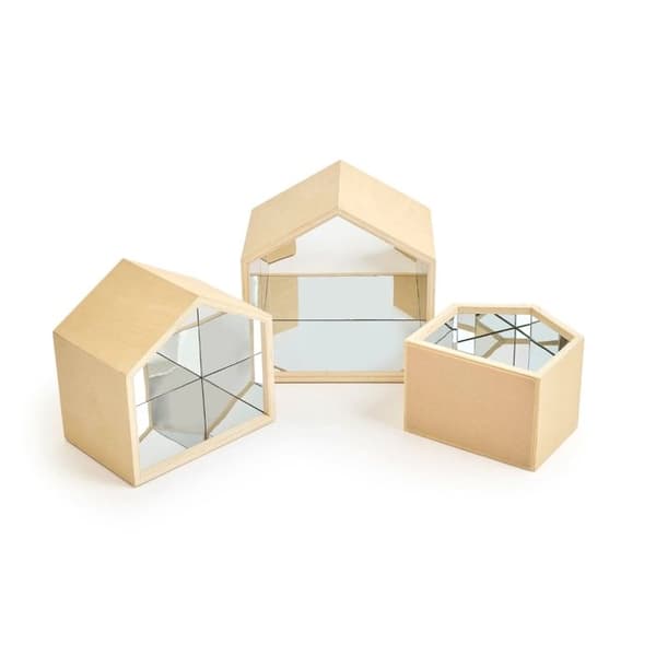 Guidecraft - Spegelhus i stapelbara storlekar beige