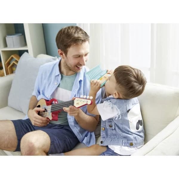 Hape Mini-guitar Elektrisk Lær-Ukulele, Rød