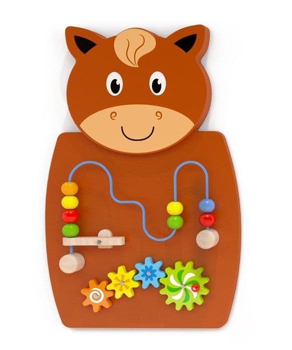 Viga Toys - 3 Væghandlingspaneler - COMMOTION kastanj