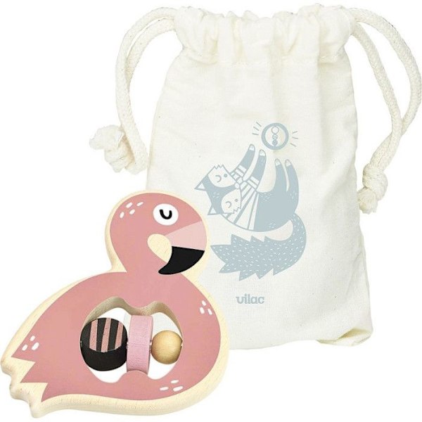 Hochet Flamingo - Michelle Carlslund - 12 x 10 x 4 cm - Vaaleanpunainen