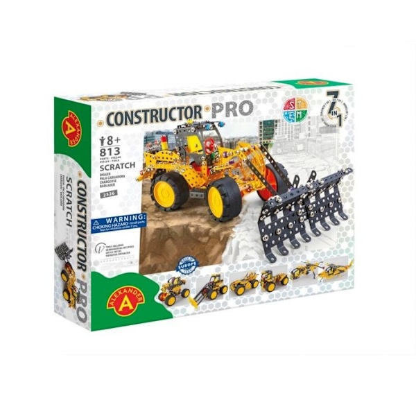 Alexander Toys - Constructor Pro - Scratch Excavator 7 in 1 Gul