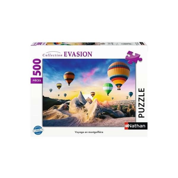 Puzzle - NATHAN - Ballonflyvning - 500 brikker - 49 x 36 cm - Blandet Vit