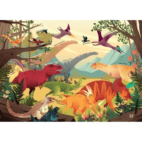 Puzzle Michele Wilson - 100 palan puzzle puu JURASSISET - Monivärinen Flerfärgad