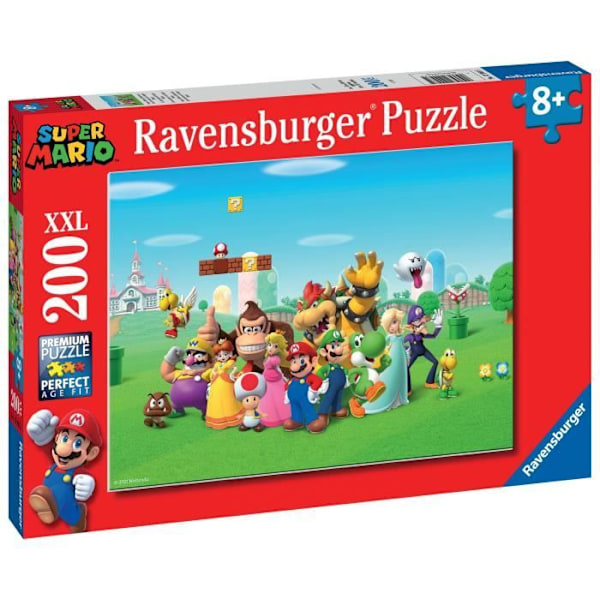 Pussel 200 bitar XXL Super Mario-äventyren, 00012993, Från 8 år, Ravensburger Flerfärgad