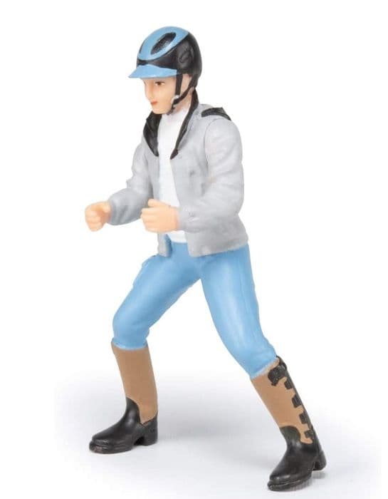 Figurine Ung rytter - PAPO - HESTE, FOLDE OG PONYS - Grå - Indendørs