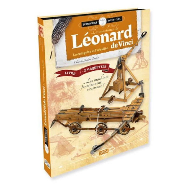 Coffret Maquettes att Bygga - Sassi Junior - Leonardos Maskiner - Katapult och Korsbåge