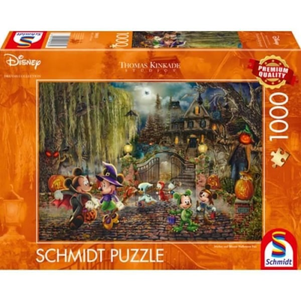 Pussel 1000 bitar: Disney, Mickey & Minnie Halloween Kul Orange