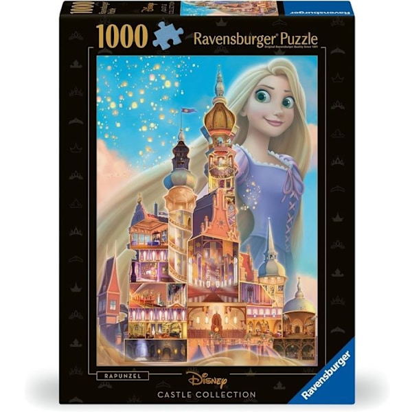 Pussel - RAVENSBURGER - Rapunzel - 1000 bitar - 70 x 50 cm - Perfekt för vuxna och barn från 14 år och uppåt Svart