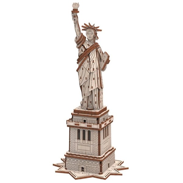 Puzzle 3D - Mr Playwood - Vapaudenpatsas - Puu - 109 palaa - 14+ vuotta Beige