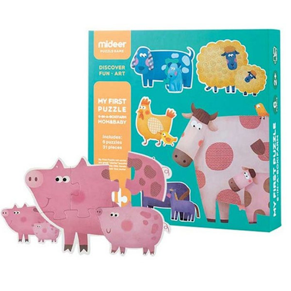 Puzzle Eläimet maatilalta MIDEER - 6 palaa - Lapset 2 vuotta ja yli Flerfärgad