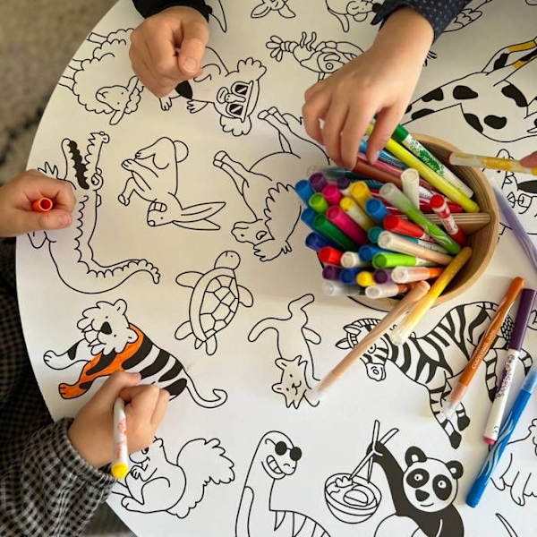 Påfyllning av målarark - OMY - Drawin'Kids - 20 XXL ark - 10 vita - 10 att färglägga Vit