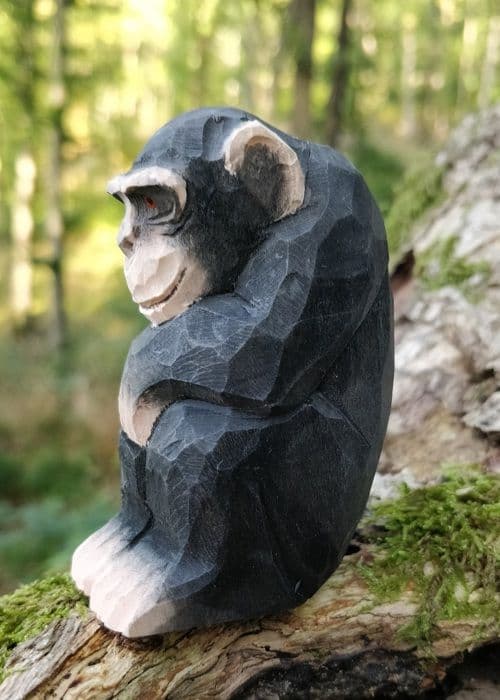 Wudimals - Schimpansfigur - K-PLAY Svart