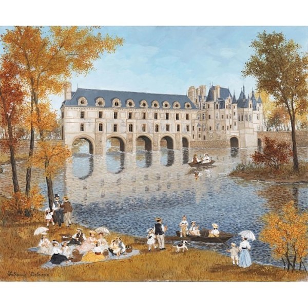 Michèle Wilson träpussel - Château de Chenonceau Delacroix - 350 bitar - Vuxen Flerfärgad