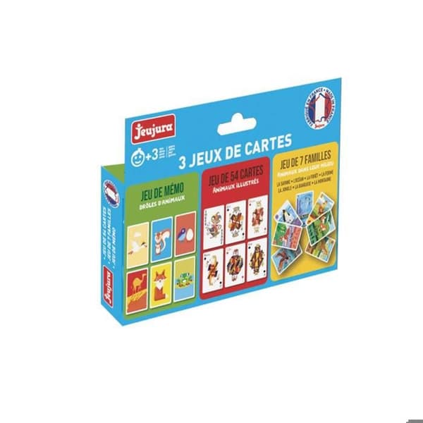 Coffert 3 Spelkort: 54 Kort, 7 Familjer, Memo Vit