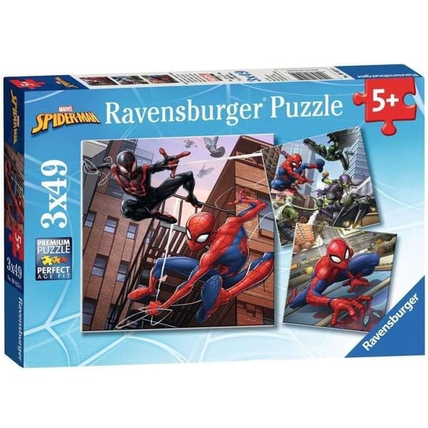 Puslespil Spider-Man 3x49 brikker - Ravensburger - Til børn fra 5 år Röd Blå Grå