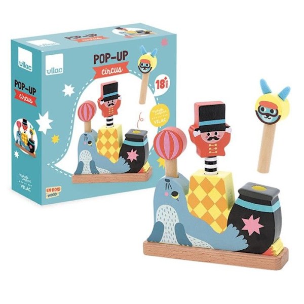 Puiset Pop-up - Vilac - Sirkus - Michelle Carlslundin koristelemana - 24 kuukautta ja yli - 1 pelaaja Beige