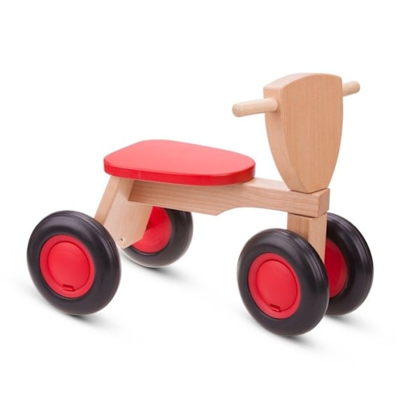 Ny Classic Toys Road Star Junior 4-Wheel Balance Bike Freewheel Röd/Brun