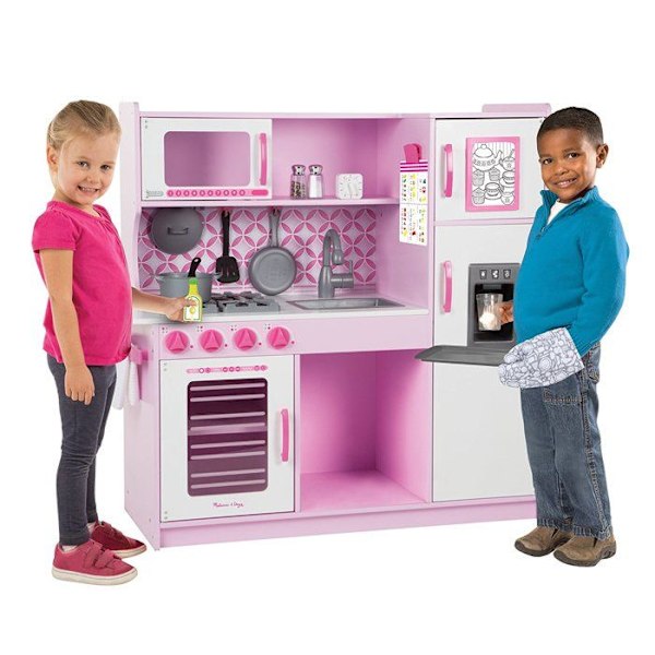 Pink Chef's Kitchen - MELISSA & DOUG - Barnleksak - Trä - Barn - Rosa och vit rosa och vitt