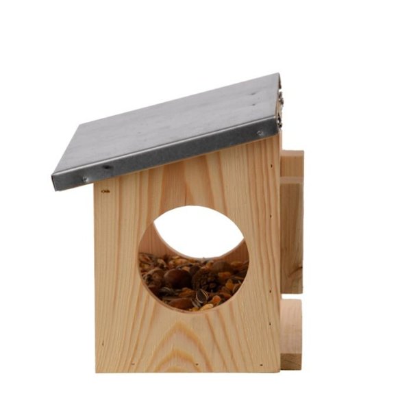 Oravien ruokintapaikka - P 17,6 x L 25,3 x K 18,7 cm - Puuta kastanj