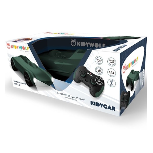 Radiovoimainen auto - Kidywolf - Kidycar - Vihreä - Mittakaava 1:12 - USB-ladattava Grön