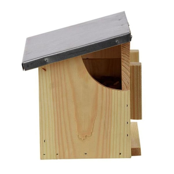 Kaksinkertainen oravansyöttölaite - Pituus 17,6 x leveys 25,3 x korkeus 18,7 cm - Puuta kastanj