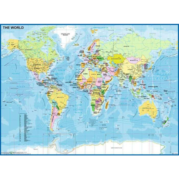Ravensburger - Jigsaw Puzzle 200 XXL-bitar: Världskarta Flerfärgad