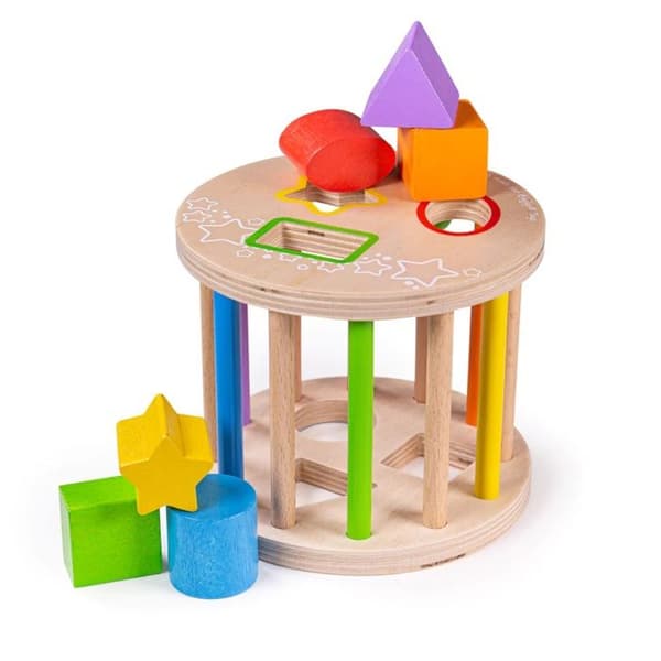 Rolling Shape Sorter - Bigjigs Legetøj - Mit første - Barn - Blandet beige