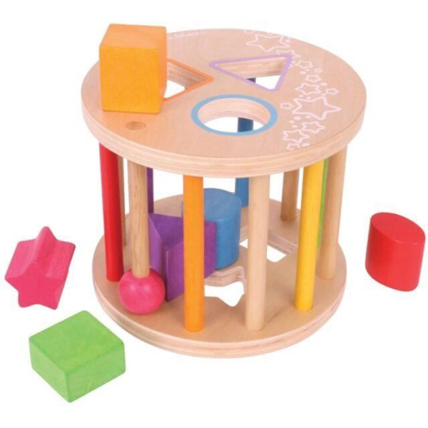 Rolling Shape Sorter - Bigjigs Toys - My First - Child - Blandat Beige