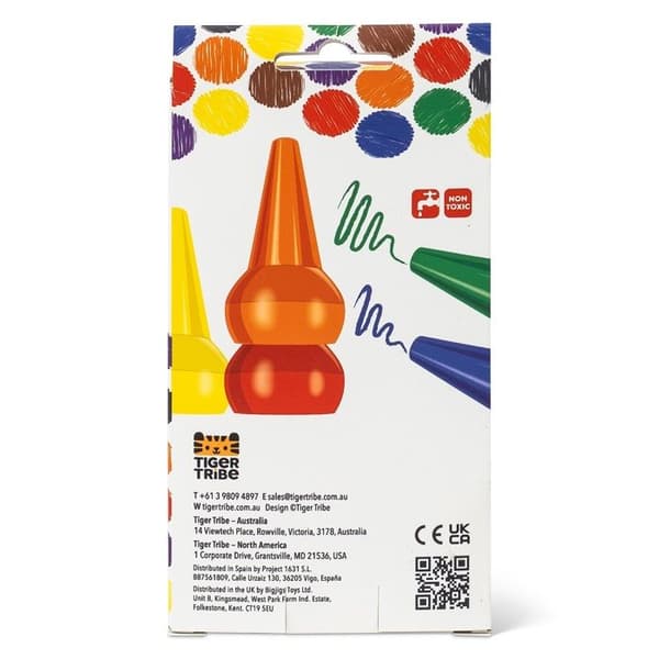 Farver - TIGER TRIBE - COOL KIDS PROJECT - Stapelbare - Regnbue - 8 farver Vit