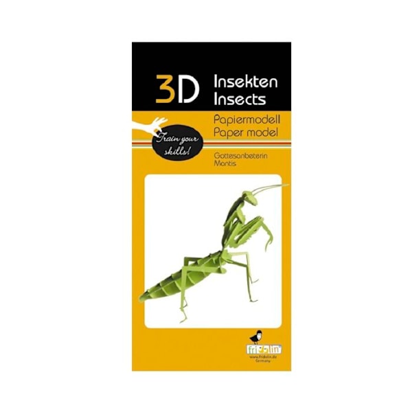 3D-pappmodell - Fridolin - Bönsyrsa - 11 x 7 x 4 cm - Att bygga själv - Från 8 år Grön