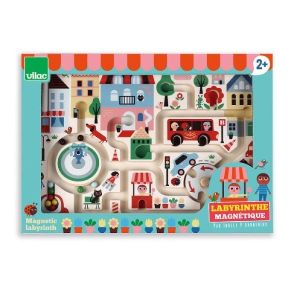 Pedagogiska leksaker - VILAC - Magnetisk labyrint My little town - Flerfärgad - 30 x 22 cm