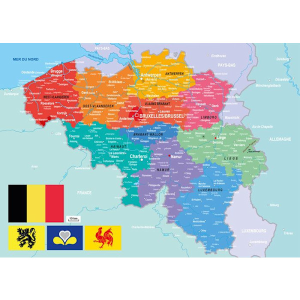 Puzzle Michèle Wilson - Puzzle Belgia Kartta - WILSON PELIT Flerfärgad