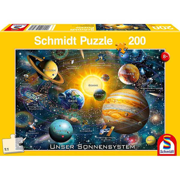 Puzzle Solaire Schmidt Spiele - 200 palasta - Lapsille - Tiede ja Avaruus Monivärinen