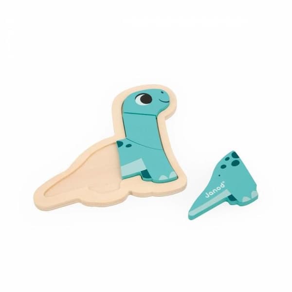 DINO - 4 EVOLVERENDE PUZZLER DINO Flerfärgad