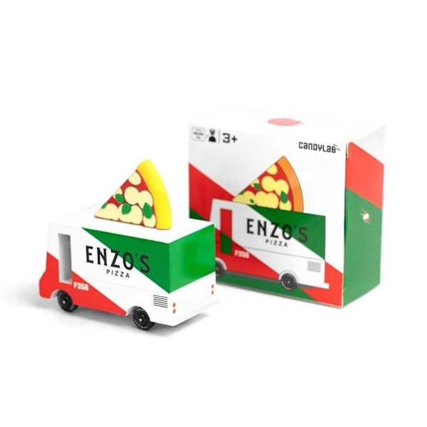 Candylab Toys - Pizza-auto - DAM Röd