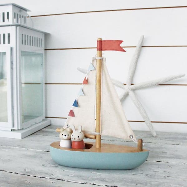 Tender Leaf Toys - Sejlbåd - DAM Blå