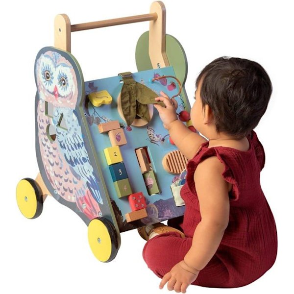 Manhattan Toy - Owl Push Activity Cart Grön