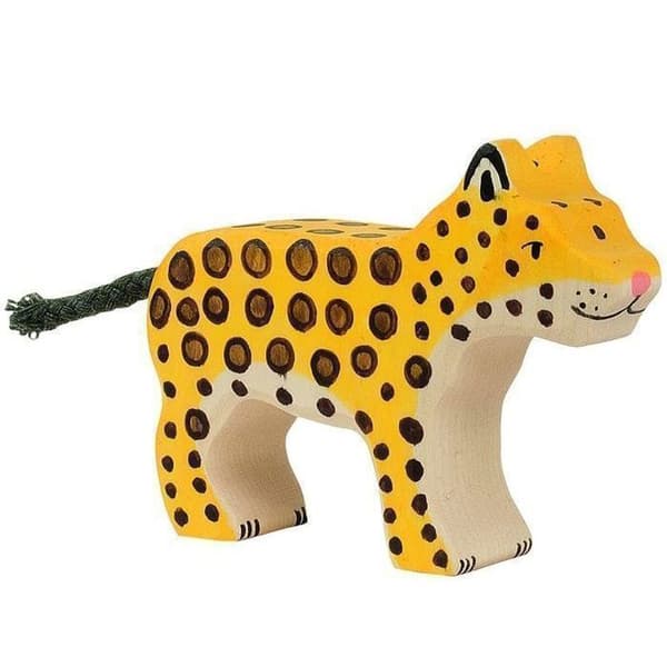 Lille træ leopard Holztiger Beige, orange och brun