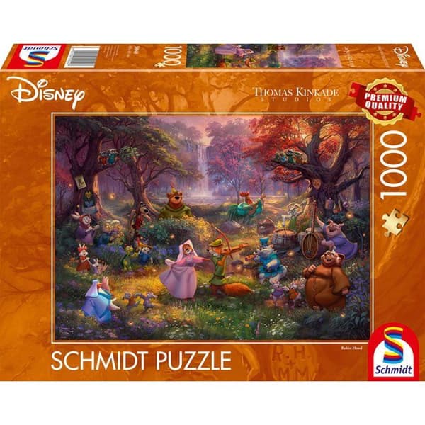 Pussel 1000 bitar - SCHMIDT SPIELE - Thomas Kinkade Studios - Disney - Robin Hood - 1000 bitar Apelsin