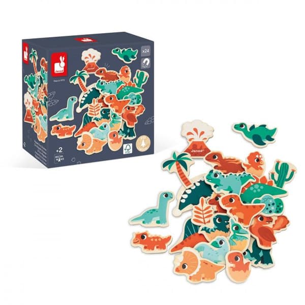 DINO - MAGNETIT DINO 24 KPL Orange, grøn og blå