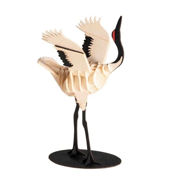 Fridolin - 3D-modell i papper Vit kran Vit