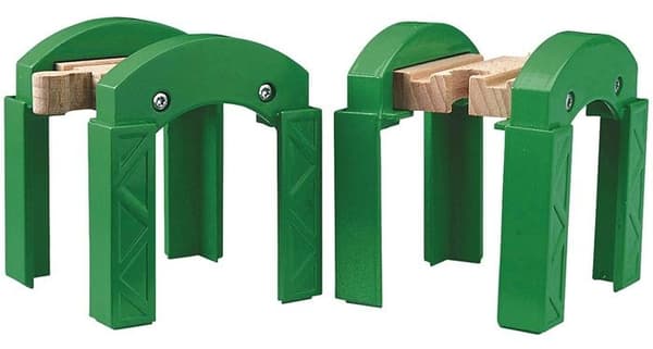 BRIO World - 33253 - Stabelbare brostøtter - Tilbehør til trætogkredsløb Röd