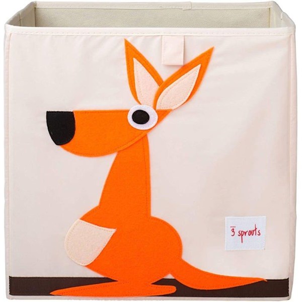 3 Sprouts - Kangaroo säilytyskuutio - ELEMENTS FOR KIDS Orange, svart och beige