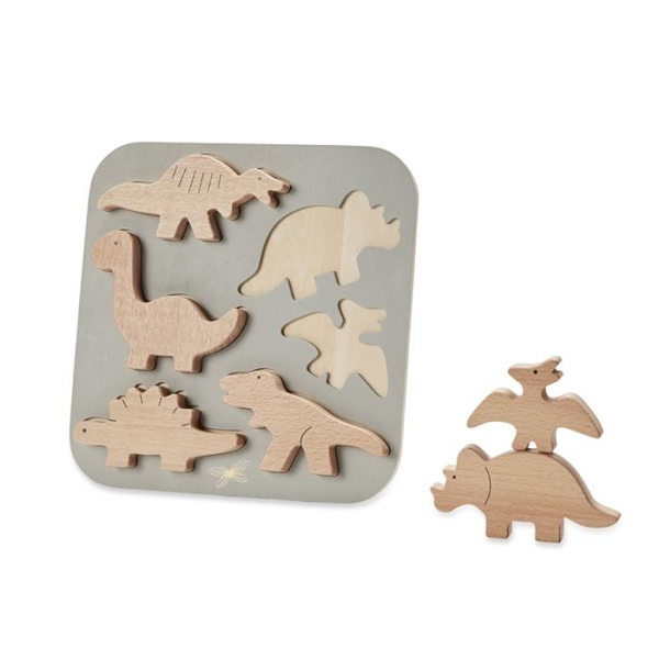 Puuhahäkkinen Dinosaurukset puusta - byAstrup - 6 osaa - Eläimet - Sekä tytöille että pojille - 24 kuukautta+ Elfenben