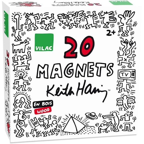 20 kappaleen puumagneettisetti Keith Haring - Monivärinen - L 16 x H 4 x l 16 cm