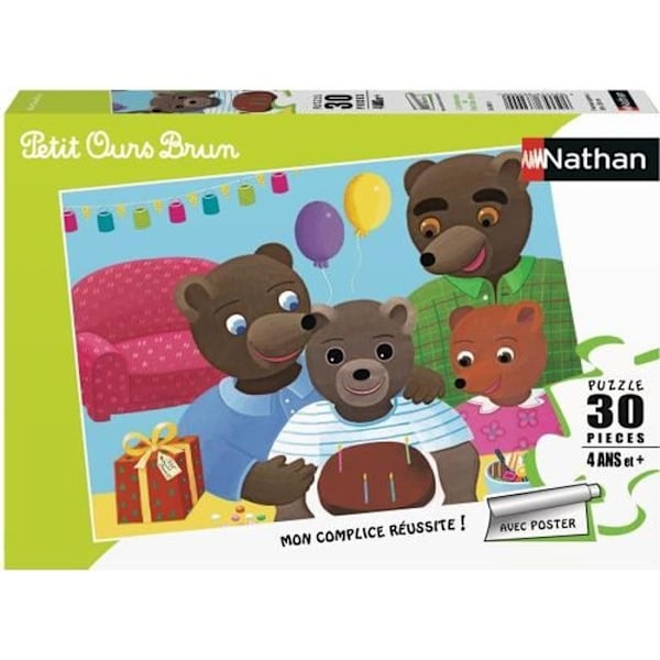 Puzzle Petit Ours Brun 30 palasta - Nathan - Syntymäpäivä - Piirretyt ja sarjakuvat - Yhdistetty