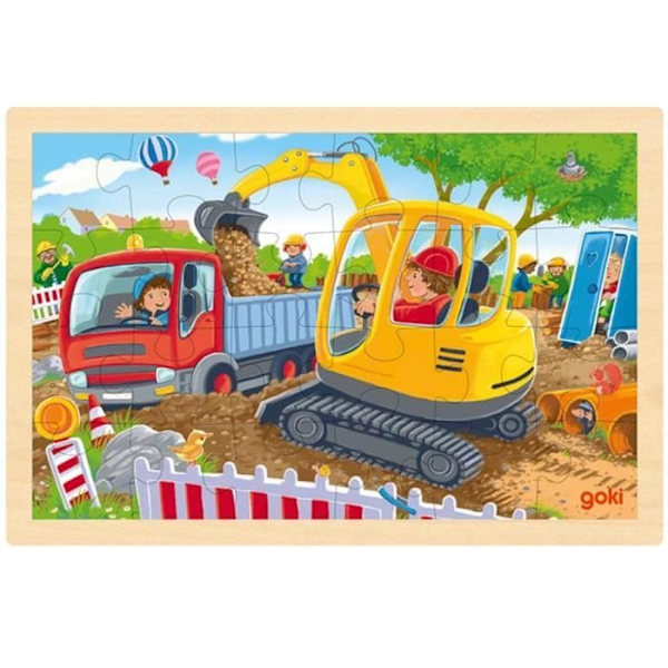 Goki - Grävmaskinspussel 24 st - GOLLNEST & KIESEL