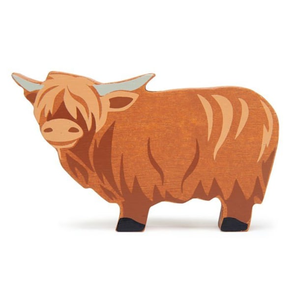 Tender Leaf Toys - Wooden Highland Cow - DAM kastanj